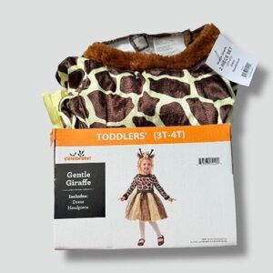 New! Celebrate! Gentle Giraffe Toddler Costume - Brown & Cream (3T-4T)